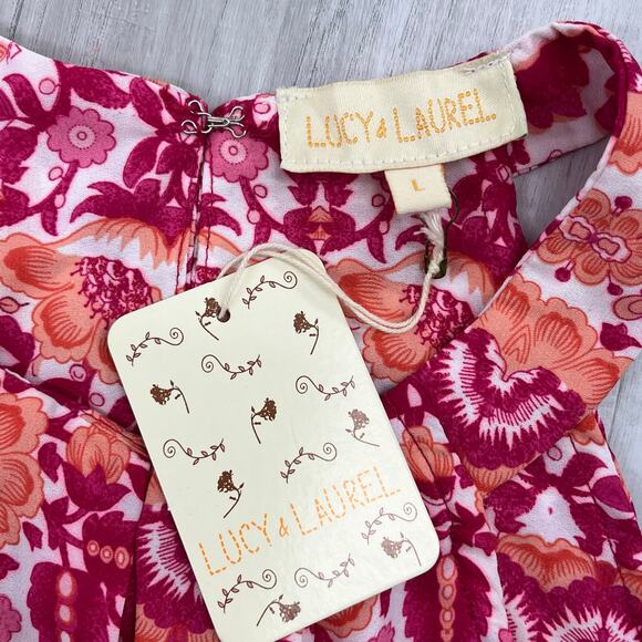 Lucy & Laurel Sleeveless Paisley Floral Halter Flowy Vacation Beach Tank Blouse - Picture 4 of 8